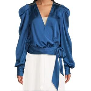 Ramy Brook Mammie Embellished Puff Sleeve Top